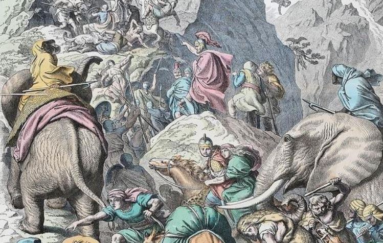 What animal did Carthaginian General Hannibal Barca lead over the Swiss Alps during his efforts to attack Rome?