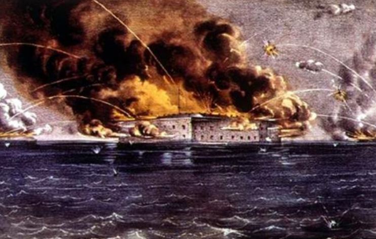 What was the location of the first shots to be fired during the United States Civil War?